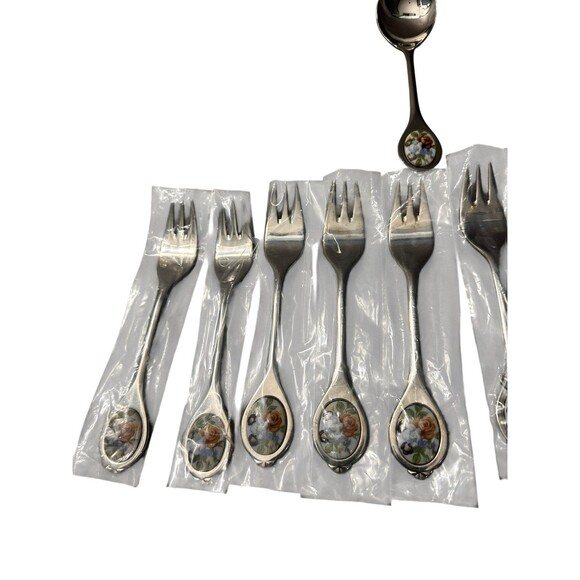 VTG Briefanke Bestecke Nicrolux Teaspoons Coffee Forks Cake Server 18/8 Germany - Picture 8 of 12